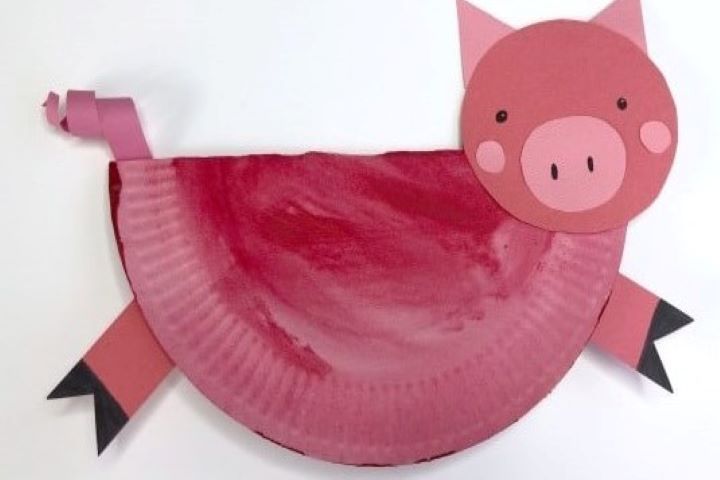 Paper Plate Rocking Pig