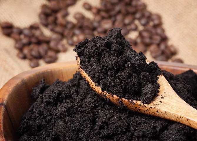 Place used coffee ground
